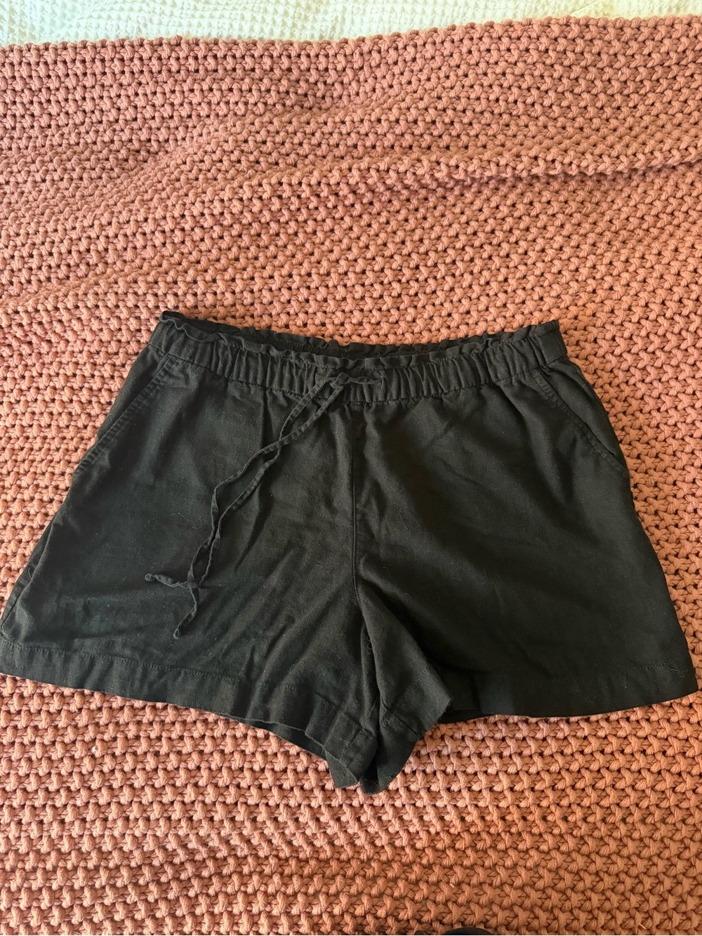 GAP Black Linen Shorts Size Large